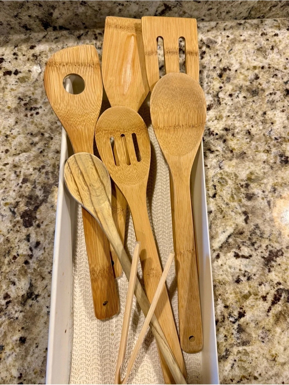 Natural Bamboo Kitchen Utensil Set - Light Wood
